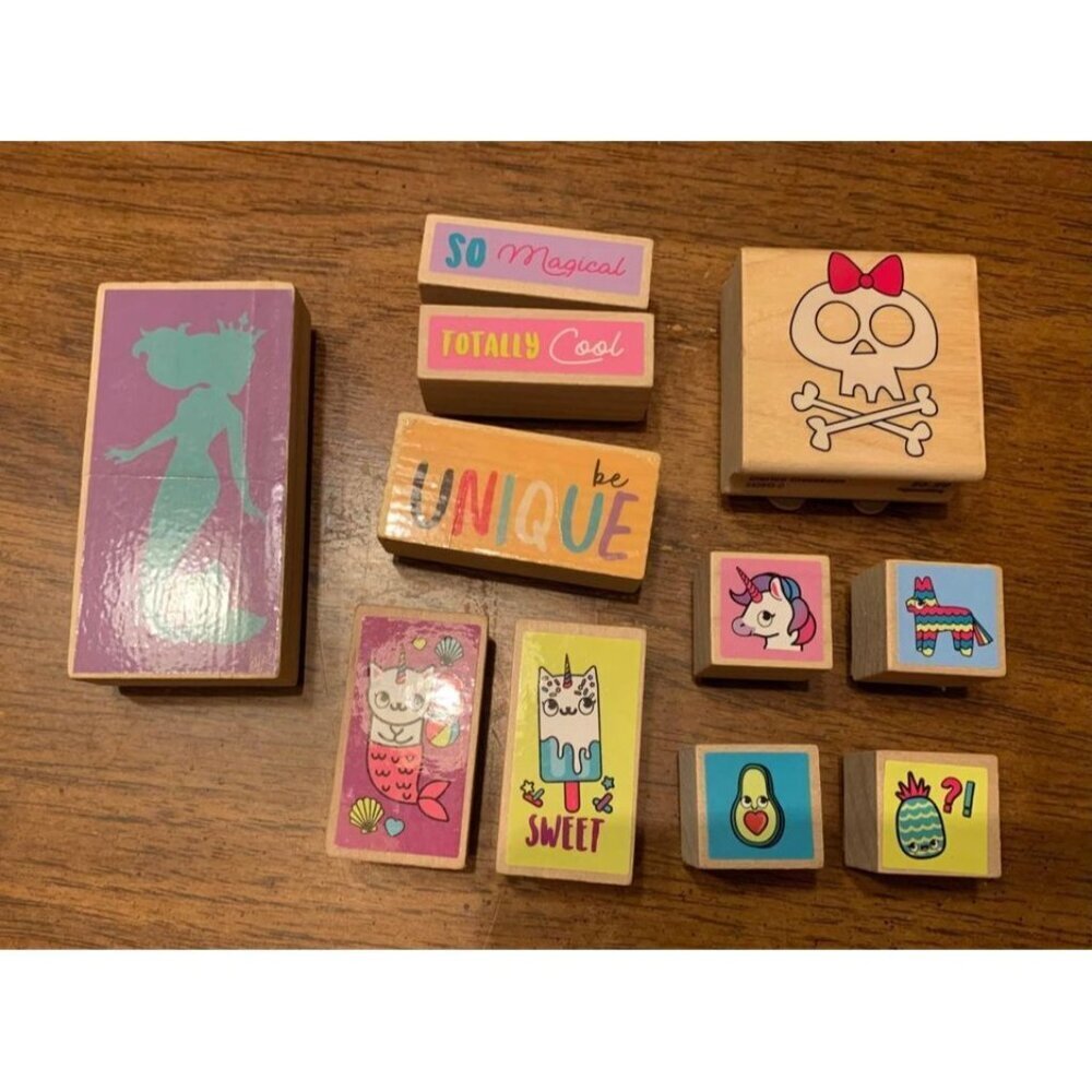 Lot Of 11 Whimsical Teen Girl Rubber Stamps